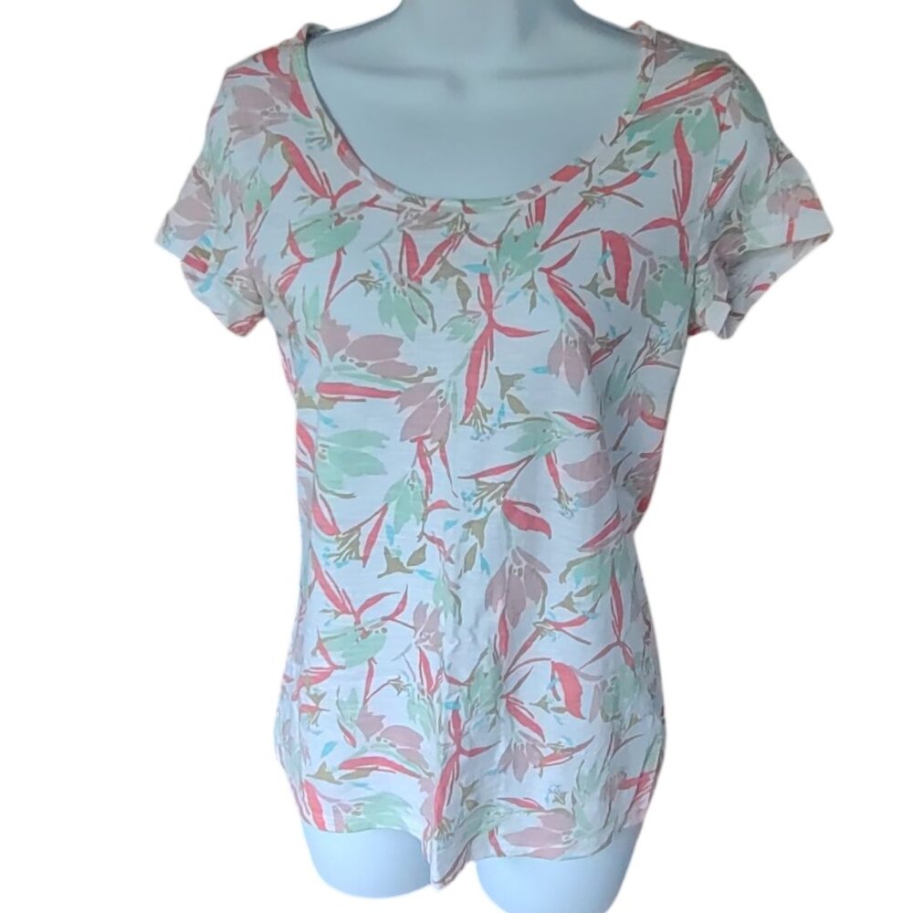 J Jill Pastel Short-sleeved Top Size XS Organic Cotton